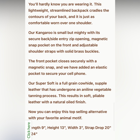 JPOurse & Cie kangaroo lightweight leather backpack in cinnamon - Picture 5 of 8